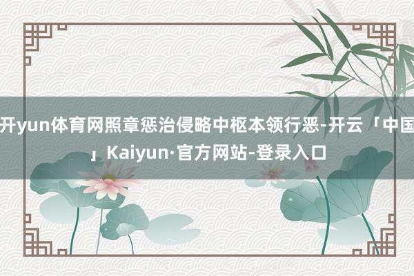 开yun体育网照章惩治侵略中枢本领行恶-开云「中国」Kaiyun·官方网站-登录入口